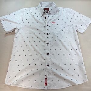 Dixxon Flannel Black Finney Short Sleeve Party Shirt All Over Print Medium